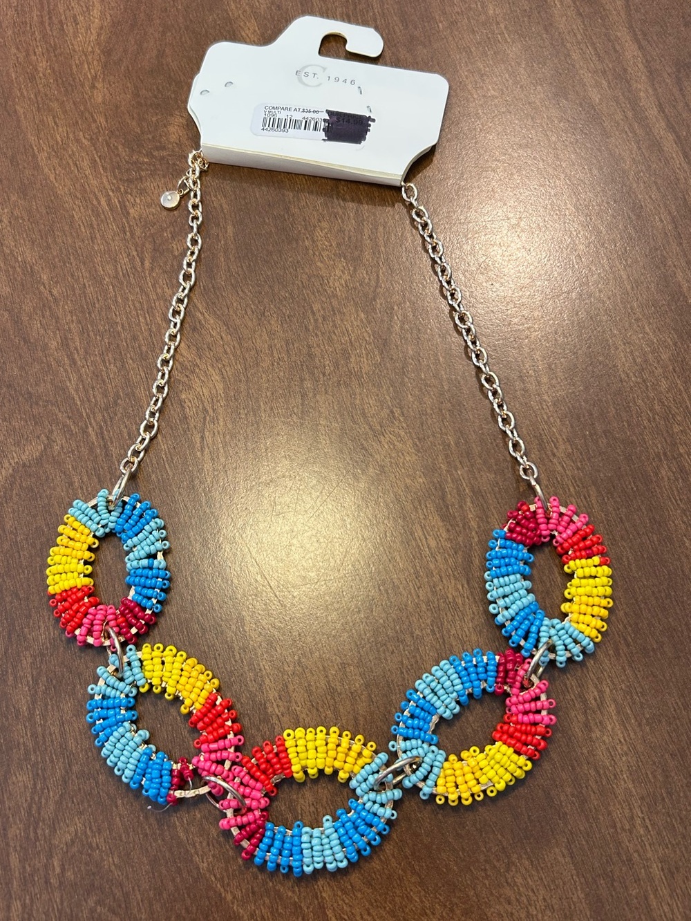 Colorful Beaded Statement Necklace - Multicolor